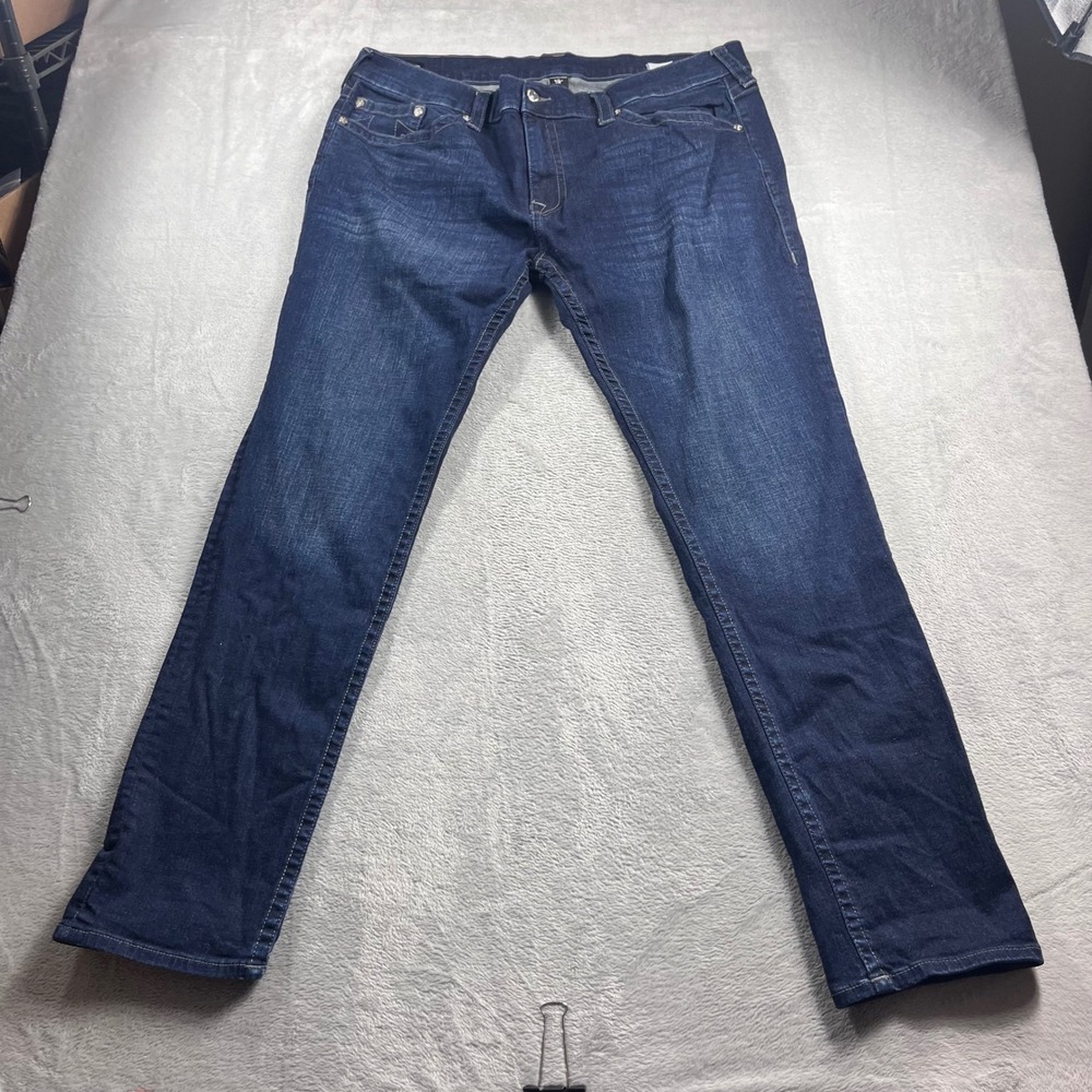 True Religion Rocco Relaxed Skinny Jeans Mens‎ 42 Dark Wash Indigo Denim